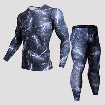 Mens Sports Running Set Compression Shirt
