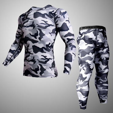 men sports set tracksuits compression shirt