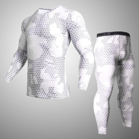 Mens Sports Running Set Compression Shirt