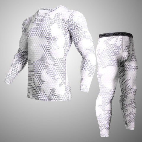 men sports  set tracksuits compression shirt