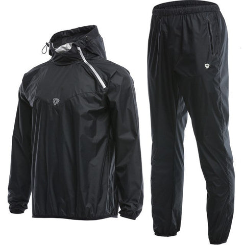 Men Workout Sauna Suit Set Sport Jackets