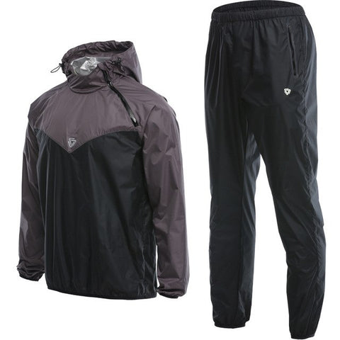 Men Workout Sauna Suit Set Sport Jackets