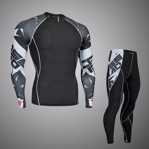 Fitness suit long-sleeved tights men's