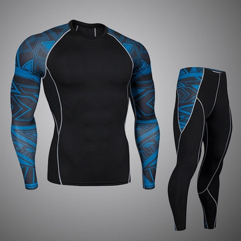 Fitness suit long-sleeved tights men's