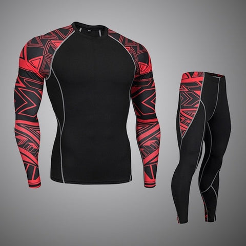 Fitness suit long-sleeved tights men's