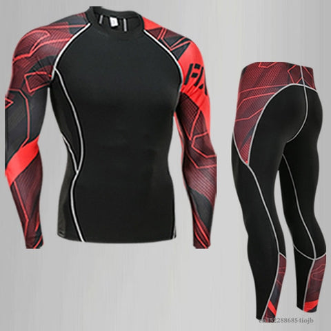 Fitness suit long-sleeved tights men's